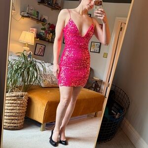 Pink Sequined Dress